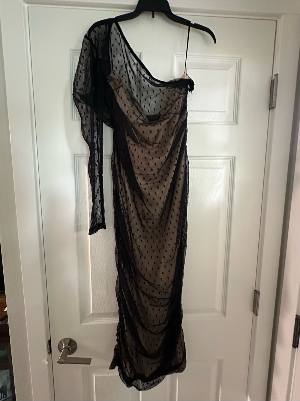 Sheer Black Dress- one shoulder